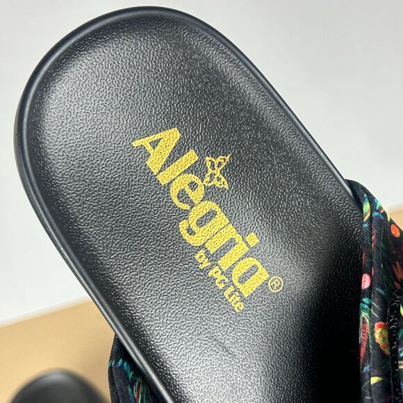 Alegria PG Lite Sage Two Strap Floral Slide Sandals Womens 8/8.5 EU 38 Black - Picture 9 of 10
